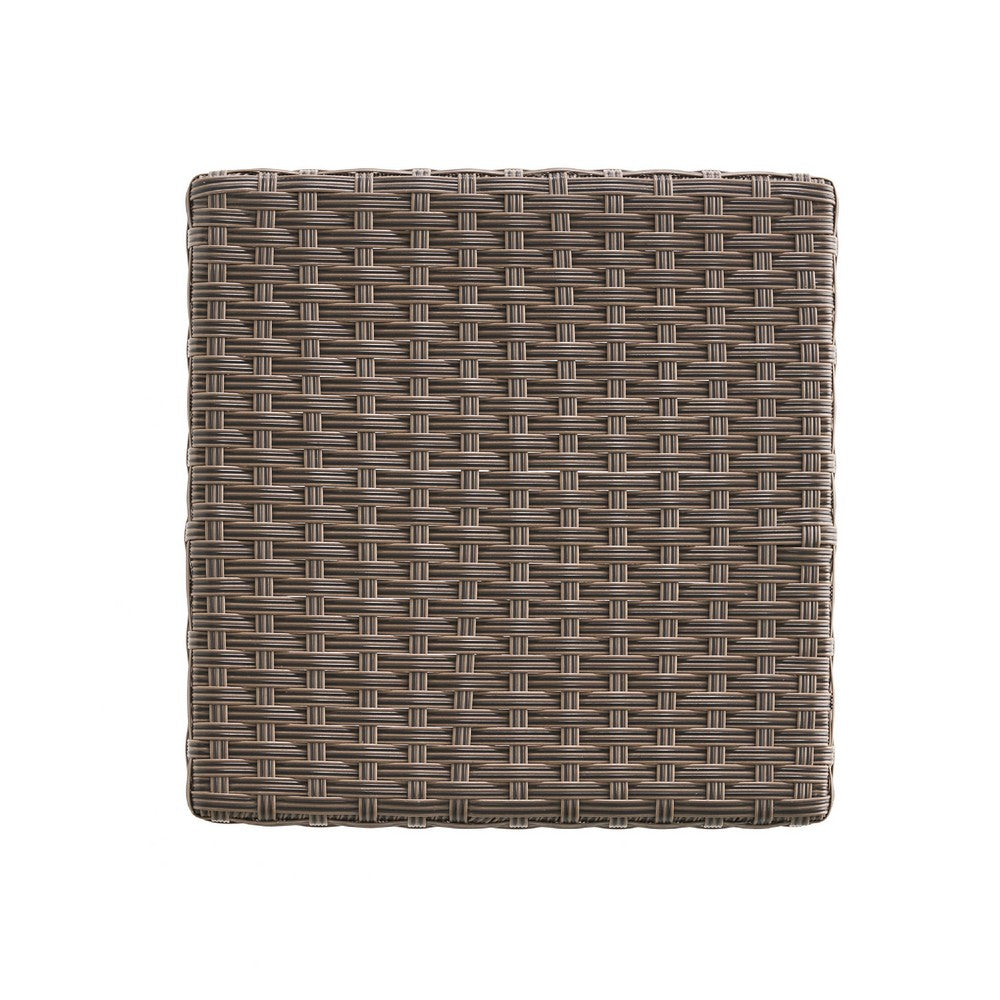 Outdoor Barstool Set of 2, Industrial Style Dark Brown Rattan Woven -BM335387