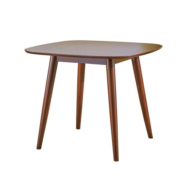 Ruw Dining Table, 36 Inch Square Walnut Brown Wood Top, Splayed Legs -BM335392