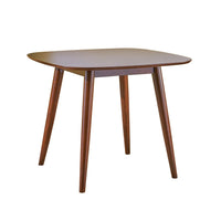 Ruw Dining Table, 36 Inch Square Walnut Brown Wood Top, Splayed Legs -BM335392