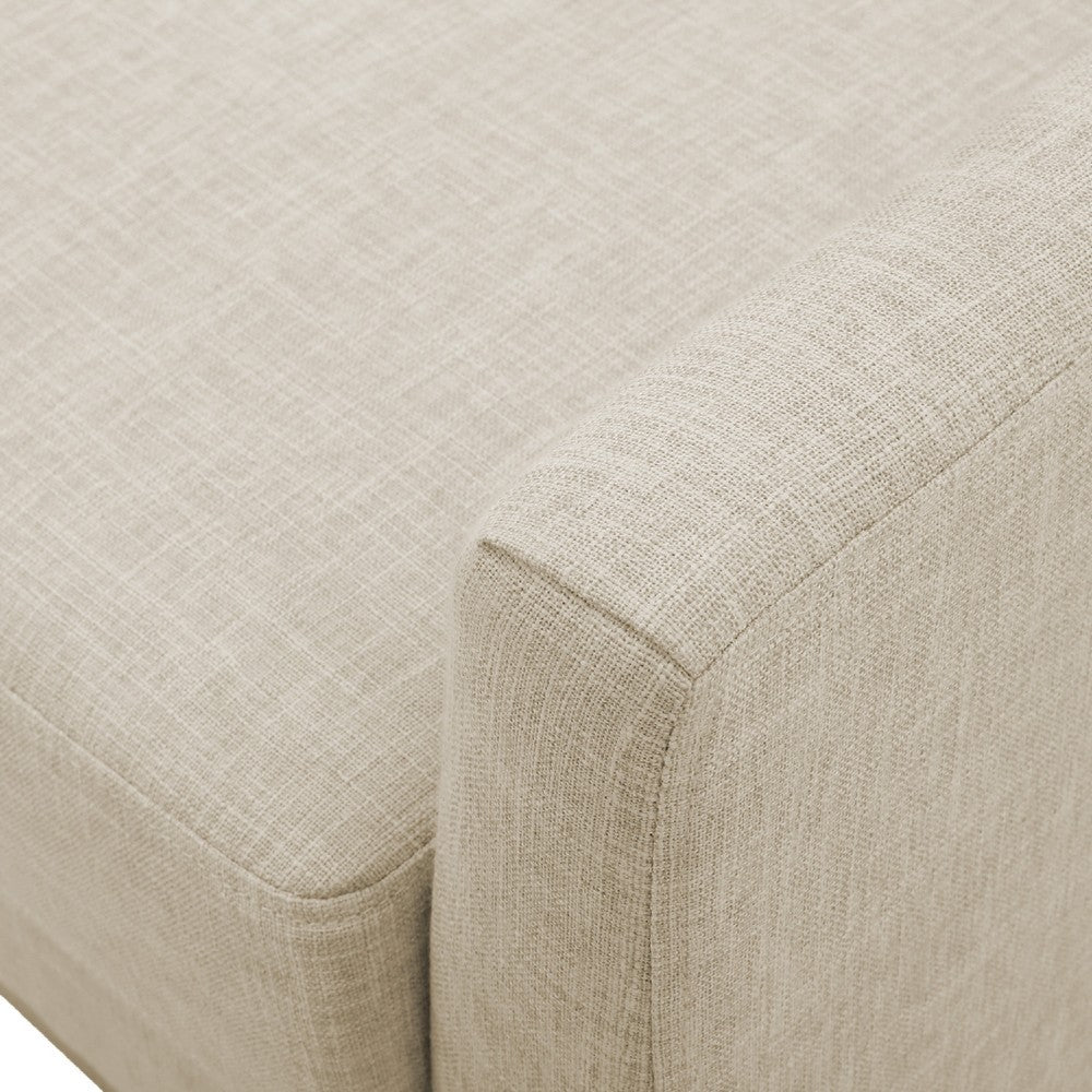 Weli Accent Chair, Beige Fabric Padded Seat, Light Brown Legs -BM335400