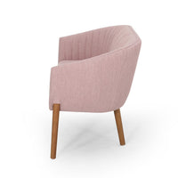Fery Loveseat, Blush Pink Fabric Channel Stitched Back, Brown 55 Inch -BM335404