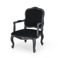 Kiny Dining Side Armchair Set of 2, Cabriole Legs, Padded Seat Black -BM335417