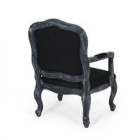 Kiny Dining Side Armchair Set of 2, Cabriole Legs, Padded Seat Black -BM335417