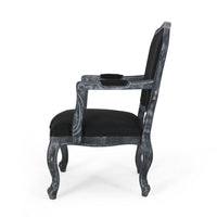 Kiny Dining Side Armchair Set of 2, Cabriole Legs, Padded Seat Black -BM335417