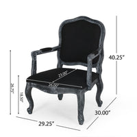 Kiny Dining Side Armchair Set of 2, Cabriole Legs, Padded Seat Black -BM335417