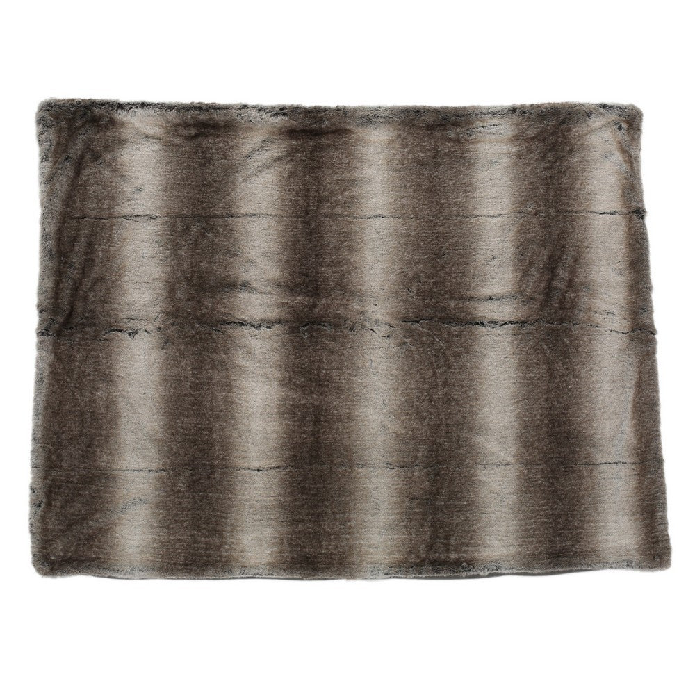 Tini 50x60 Throw Blanket, Rich Brown Faux Fur, One Sided Design -BM335421