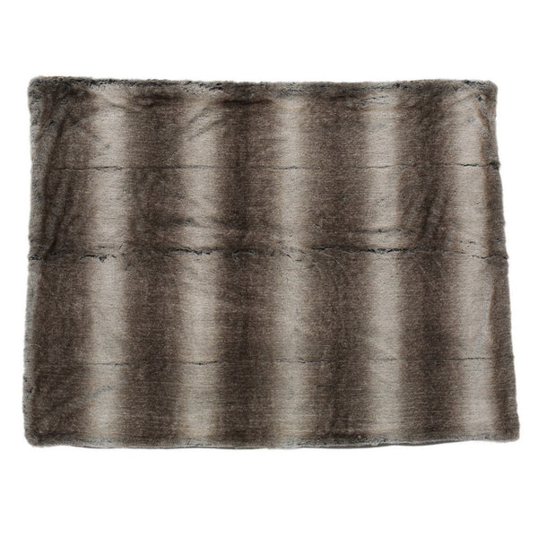 Tini 50x60 Throw Blanket, Rich Brown Faux Fur, One Sided Design -BM335421