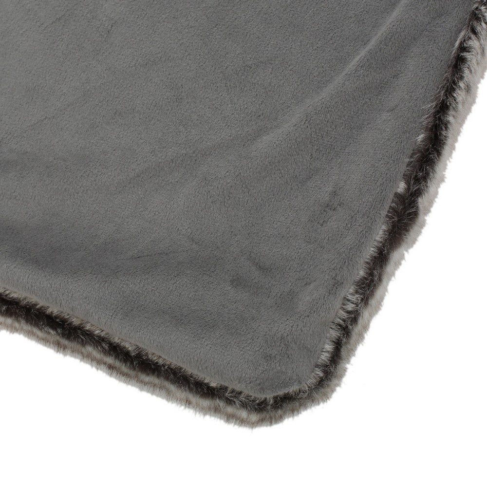 Tini 50x60 Throw Blanket, Rich Brown Faux Fur, One Sided Design -BM335421