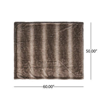 Tini 50x60 Throw Blanket, Rich Brown Faux Fur, One Sided Design -BM335421