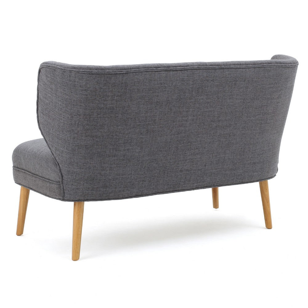 Vens Oversize Chair, Slender Wood Legs, Curved Back Gray, 52 Inch -BM335422