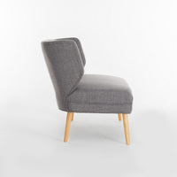 Vens Oversize Chair, Slender Wood Legs, Curved Back Gray, 52 Inch -BM335422