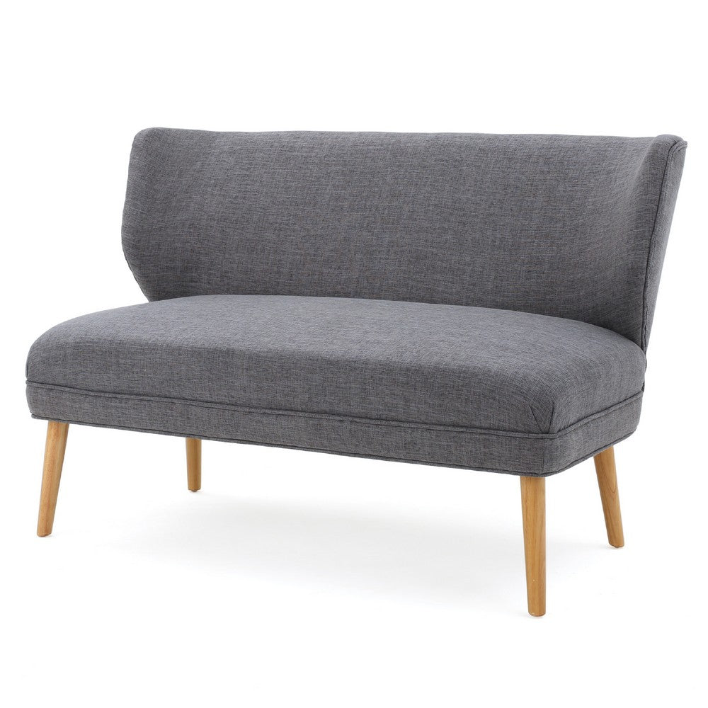 Vens Oversize Chair, Slender Wood Legs, Curved Back Gray, 52 Inch -BM335422