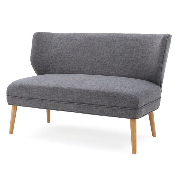 Vens Oversize Chair, Slender Wood Legs, Curved Back Gray, 52 Inch -BM335422