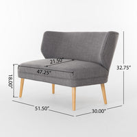 Vens Oversize Chair, Slender Wood Legs, Curved Back Gray, 52 Inch -BM335422