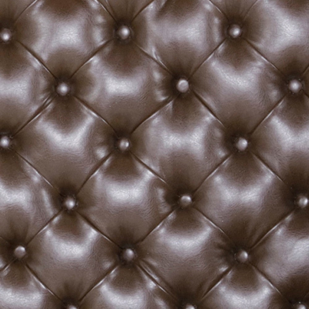 Ami Chaise Lounger, Tufted Dark Brown Faux Leather, Wood, 70 Inch -BM335426
