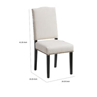 Kom Dining Chair, Beige Polyester, Soft Cushions, Espresso Brown Wood -BM335431