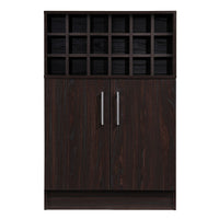Wine and Bar Cabinet, Holds 18 Bottles, Wenge Wood 2 Doors, 43 Inch -BM335437