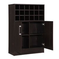 Wine and Bar Cabinet, Holds 18 Bottles, Wenge Wood 2 Doors, 43 Inch -BM335437