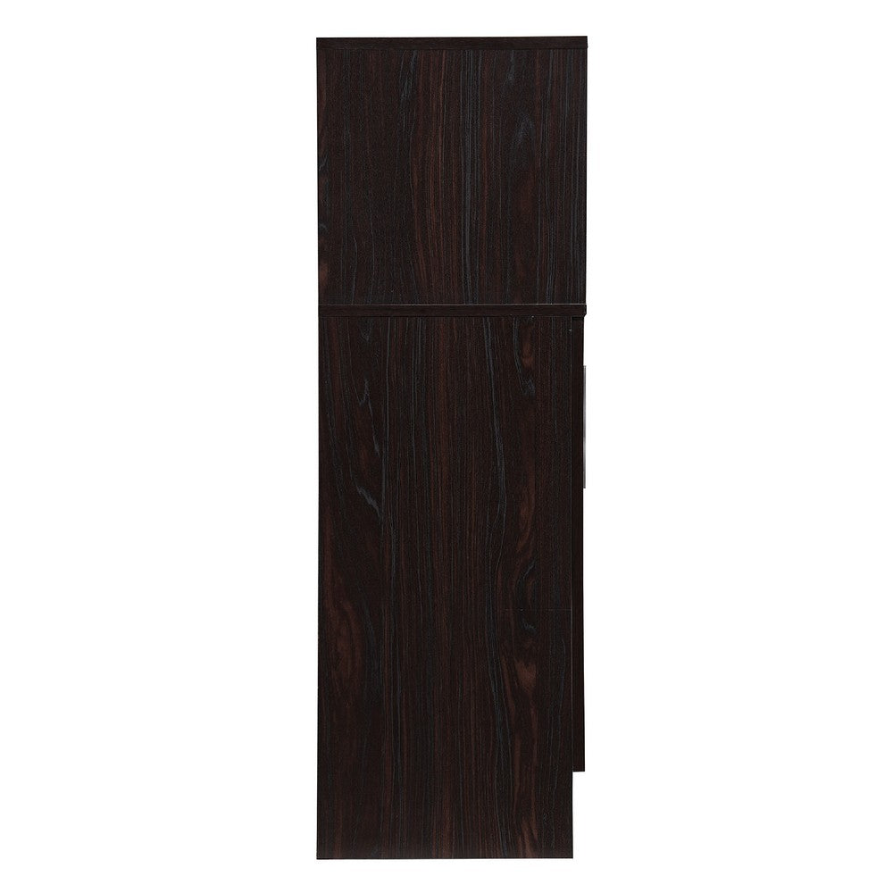 Wine and Bar Cabinet, Holds 18 Bottles, Wenge Wood 2 Doors, 43 Inch -BM335437