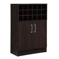 Wine and Bar Cabinet, Holds 18 Bottles, Wenge Wood 2 Doors, 43 Inch -BM335437