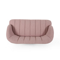 Buno Loveseat, Blush Pink Tufted Polyester, Metal Hairpin Legs 50 Inch -BM335450