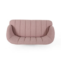 Buno Loveseat, Blush Pink Tufted Polyester, Metal Hairpin Legs 50 Inch -BM335450