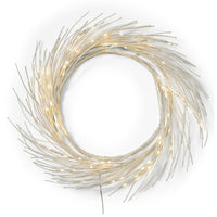 Eko Decorative Wreath, LED Lights, Natural Beige Iron, 24 Inch -BM335458