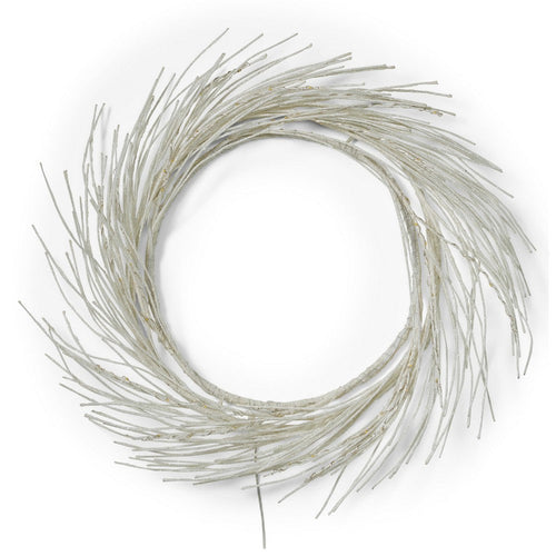 Eko Decorative Wreath, LED Lights, Natural Beige Iron, 24 Inch -BM335458