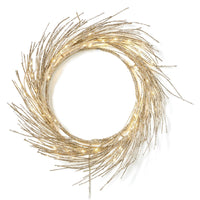 Eko Decorative Wreath, LED Lights, Champagne Iron Spiral 24 Inch -BM335459
