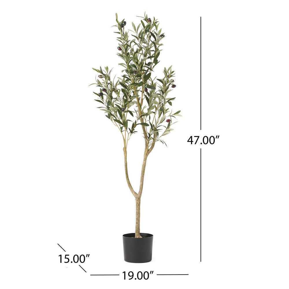 Vina Artificial Olive Tree, Realistic Green Silk Leaves, 47 Inch -BM335464