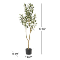 Vina Artificial Olive Tree, Realistic Green Silk Leaves, 47 Inch -BM335464