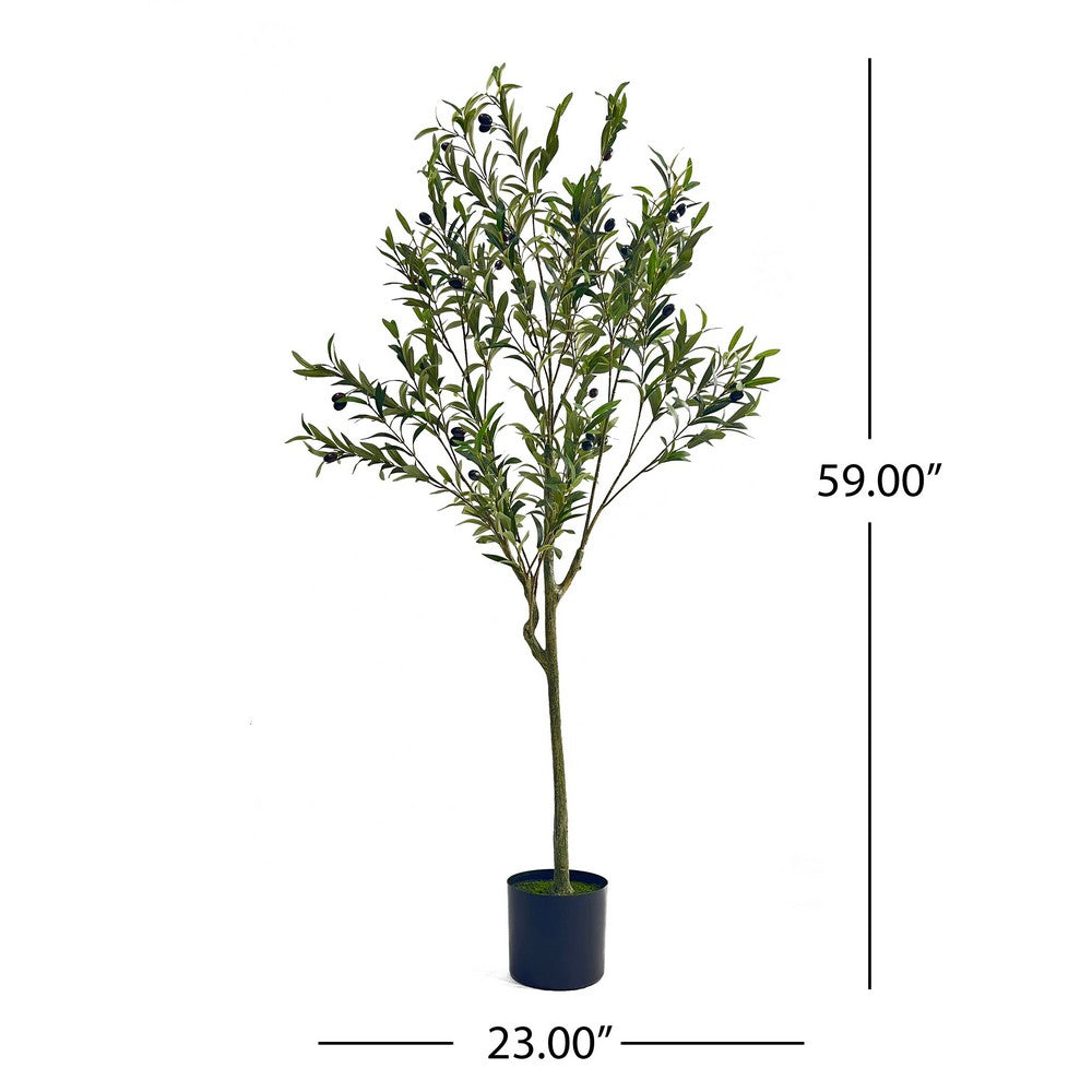 Vina Artificial Olive Tree, Realistic Green Silk Leaves, 59 Inch -BM335465