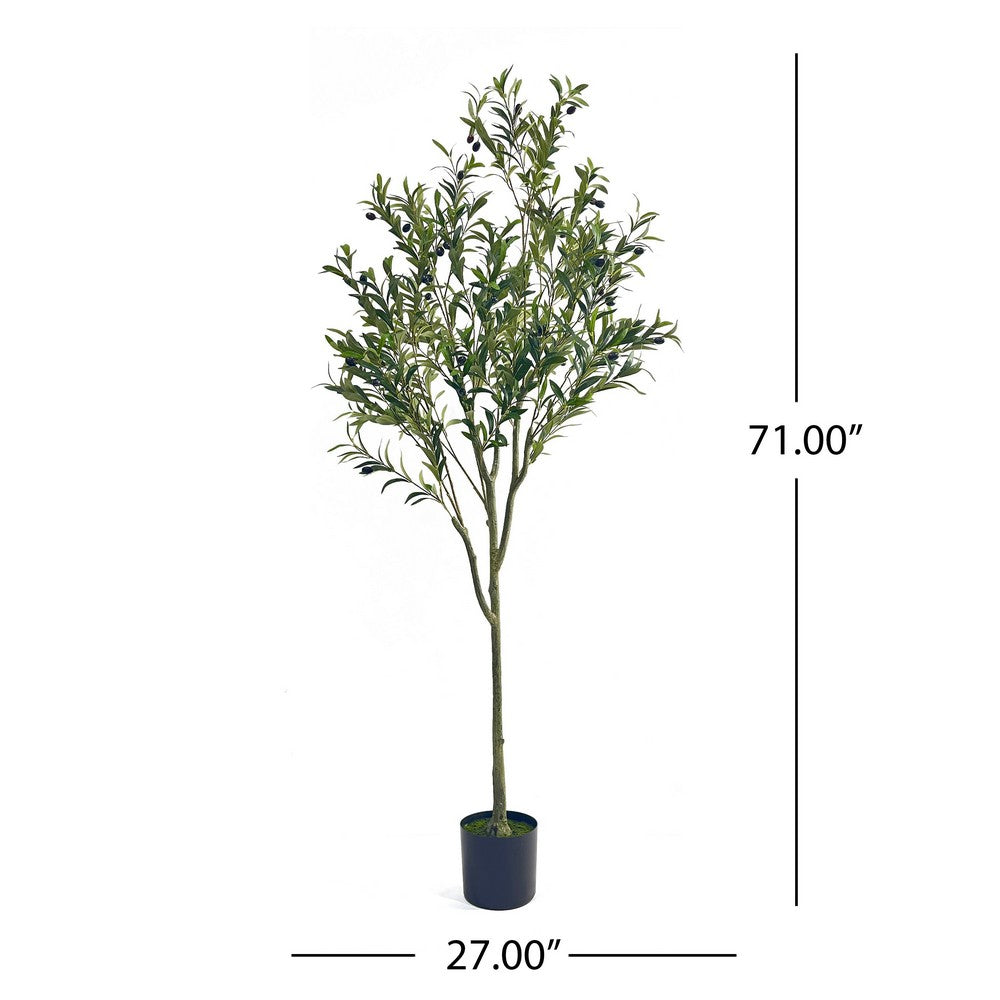 Vina Artificial Olive Tree, Realistic Green Silk Leaves, 71 Inch -BM335466