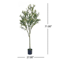 Vina Artificial Olive Tree, Realistic Green Silk Leaves, 71 Inch -BM335466