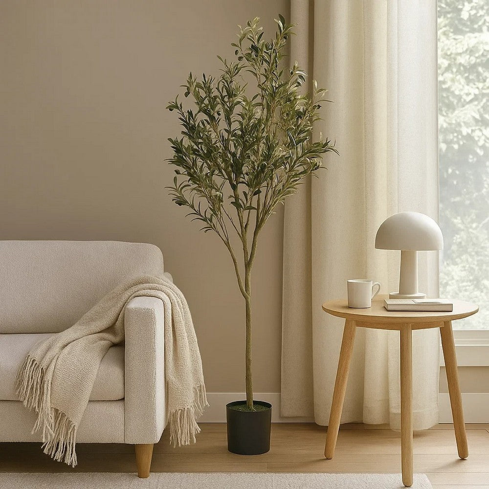Vina Artificial Olive Tree, Realistic Green Silk Leaves, 71 Inch -BM335466