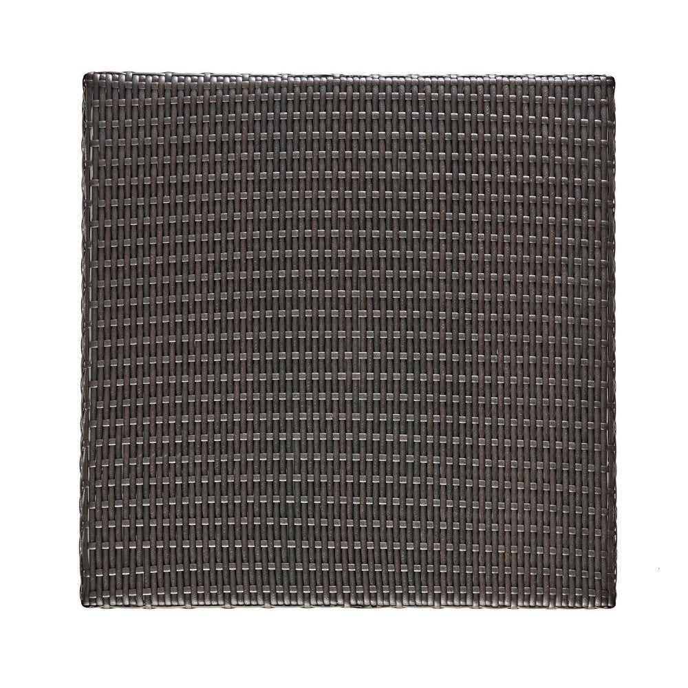 Outdoor Square Bar Table, Brown Multi Rattan, Metal Frame -BM335467