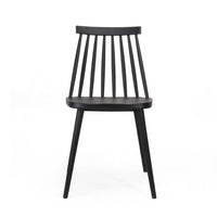 Dining Side Chair Set of 2, Black Polypropylene, Spindle Backrest -BM335471