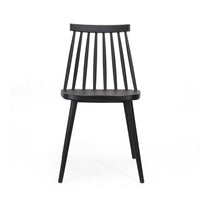 Dining Side Chair Set of 2, Black Polypropylene, Spindle Backrest -BM335471
