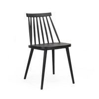 Dining Side Chair Set of 2, Black Polypropylene, Spindle Backrest -BM335471