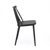 Dining Side Chair Set of 2, Black Polypropylene, Spindle Backrest -BM335471