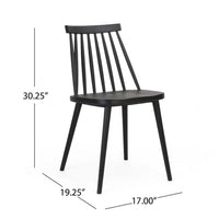 Dining Side Chair Set of 2, Black Polypropylene, Spindle Backrest -BM335471