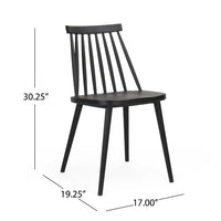 Dining Side Chair Set of 2, Black Polypropylene, Spindle Backrest -BM335471