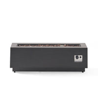 Outdoor Fire Pit, Dark Brown, Gold Iron Frame Rectangular 48 Inch -BM335475