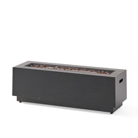 Outdoor Fire Pit, Dark Brown, Gold Iron Frame Rectangular 48 Inch -BM335475