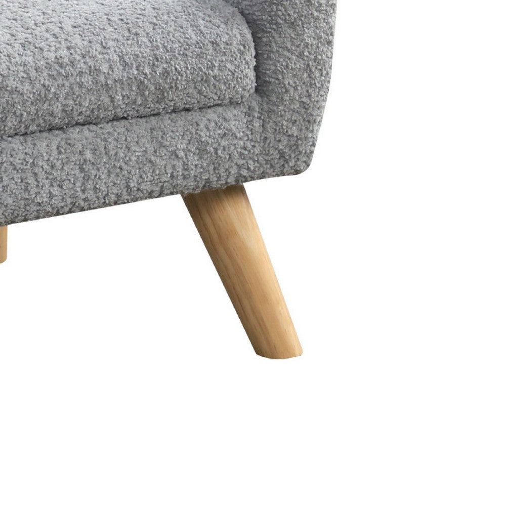 Aelia Kids Size Sofa Chair, Wood Legs, Gray Tufted Chenille 29 Inch -BM335482
