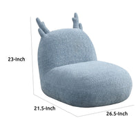Wesie Deer Shaped Kids Chair, Sculpted Ear and Antlers, Blue Chenille -BM335483