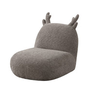 Wesie Deer Shaped Kids Chair, Sculpted Ear and Antlers, Brown Chenille -BM335484