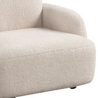 Raye Bear Shaped Kids Armchair with Black Legs, Beige Teddy Velvet  -BM335485