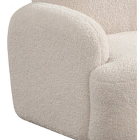 Raye Bear Shaped Kids Armchair with Black Legs, Beige Teddy Velvet  -BM335485