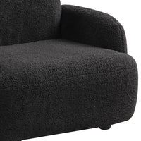 Raye Bear Shaped Kids Armchair with Black Legs, Black Teddy Velvet  -BM335487